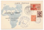 AOF - Dahomey => Carte "Journée Du Timbre" - COTONOU Oct 1945 + Cachet Ordinaire 4 Nov 1945 - Briefe U. Dokumente