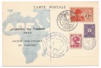 AOF - Dahomey => Carte "Journée Du Timbre" - COTONOU Oct 1945 + Cachet Ordinaire 4 Nov 1945 - Lettres & Documents