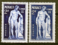 Monaco  316  Variété Bleu Noir Papier épais Et Normal Sculpture Neuf ** TB  MNH Sin Charnela - Varietà