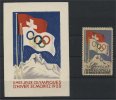 OLYMPIC GAMES 1928, PROOF OF VIGNETTE BY FRETZ AG - Winter 1928: St. Morits