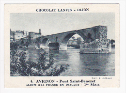 Image Chocolat Lanvin 5.4 X 7.4 - 1er Série, N°4 - Avignon, Pont Saint Benezet - Verso "Crokenler En Voyage" - Collections