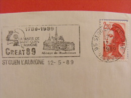 OBLITERATION FRANCAISE FLAMME NO 9731 ST OUEN L´AUMONE EMISE EN 1988 RARE - Franse Revolutie