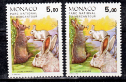 Monaco 1526 Variété Lapin Vert Et Normal Neuf ** TB  MNH Sin Charnela - Varietà