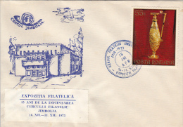 31328- ARCHAEOLOGY, DACIAN WINE JUG STAMP ON PHILATELIC EXHIBITION SPECIAL COVER, 1973, ROMANIA - Archeologie