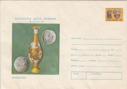 31339- ARCHAEOLOGY, DACO ROMAN VESTIGES FROM CRISANA, COVER STATIONERY, 1976, ROMANIA - Archeologie