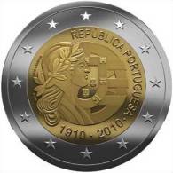 PORTUGAL  2€  2.010 BIMETALICA  SC/UNC "Aniversario De La Republica"   DL-9544 - Portugal