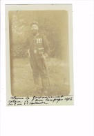 28 - COURVILLE - Carte Photo Militaria Homme Soldat - épée Médailles - Tenue Cantonnement Retour Oise Campagne 1914 Sept - Courville