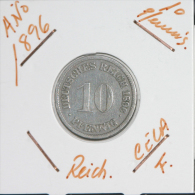 ALEMANIA  - IMPERIO - DEUTSCHES REICH  - 10 Pfn. AÑO 1896-F - 10 Pfennig