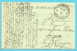 Kaart (PERVYSE) Met Stempel  Postes Militaires Belgique  5 Op 31/10/17 ->  LE HAVRE - Not Occupied Zone