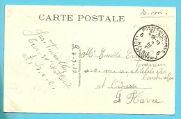 Kaart (RAMSCAPELLE) Met Stempel  Postes Militaires Belgique 6 Op 9/3/17 ->  LE HAVRE - Not Occupied Zone