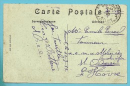 Kaart (LOO) Met Stempel  Postes Militaires Belgique 2 Op 12/3/17 ->  LE HAVRE - Not Occupied Zone