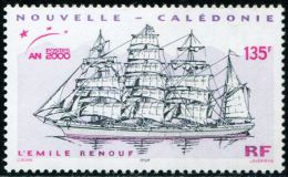 FN1447 New Caledonia 2000 Galleon 1v MNH - Unused Stamps