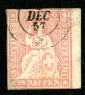 7918 - Swiss 1857  Michel #15 IIByma (o) Zu.#24F  ( Cat. 55.€ ) - Usati