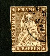 7919 - Swiss 1854  Michel #13 Ib (o) Zu.#22A  ( Cat. 250.€ ) - Usados