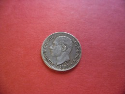 ESPAGNE @ 50 Centimos Alfonso XII De 1880 Argent Silver 2,5 Gr à 83,5 % @ 2 Photos - First Minting