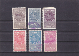 FISCAUX,REVENUE STAMPS X6 ROMANIA. ROMANIA. - Revenue Stamps