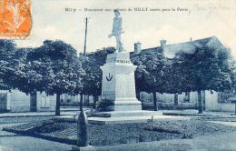 CPA - MILLY (91) - Aspect De La Place Galliéni Et Du Monument Aux Morts En 1922 - Milly La Foret