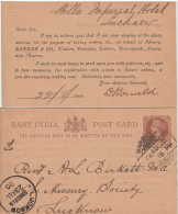 India  1900  QV  Quarter Anna  Advertisement Printed Post Card  Bareilly To Lucknow  # 86828  Inde  Indien - 1882-1901 Empire