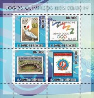 S. Tomè 2008, Olympic Stamps IV, Gymnastic, Sidney 2000, Moskow 1980, 4val In BF - Zomer 2000: Sydney