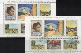 Landschaftsbilder/Porträt 1969 Schweden Block 1 **/o 6€ Gemälde Des Maler Aguelis Hojita Hb Ms Bloc Art Sheet Bf Sverige - Blocks & Sheetlets