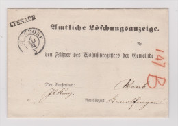 Heimat BE LYSSACH 1861-05-09 Amtlich-Brief Löschungsanzeige - Lettres & Documents