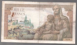 FRANCIA - FRANCE = 1000 Franc 1942 P-102 - 1 000 F 1942-1943 ''Déesse Déméter''