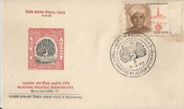 India 1973 Dancing Peacock, Pictorial Cancellation , Jaipur State Stamp Reproduce On Special Cover - Pavoni