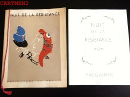 PROGRAMME NUIT DE LA RESISTANCE PRESSE CLANDESTINE 1944 CARICATURE GUERRE 39-45 AURORE OCCUPATION THEATRE APOLLO 1949 - 1939-45