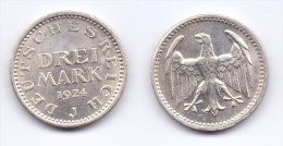 Germany 3 Mark 1924 J - 3 Mark & 3 Reichsmark