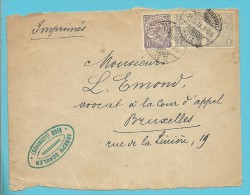 89+93 Op Drukwerkvoorzijde Met Stempel LUXEMBOURG-GARE Naar Bruxelles - 1907-24 Abzeichen