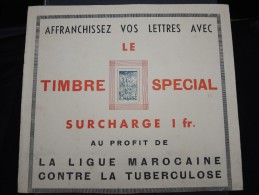 FRANCE - MAROC - Rare Affiche Pour Promouvoir Le Timbre Anti Tuberculeux En 1942 - Lot N° 10110 - Brieven En Documenten
