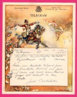 Télégramme Illustré - Royaume De Belgique - Régie Des Télégraphes Et Téléphones - Menen 1952 - CHARLES MICHEL - Cheval - Telegrams