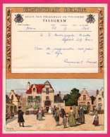 Télégramme Illustré - Royaume De Belgique - Régie Des Télégraphes Et Téléphones - Menen 1952 -  AM. LYNEN - Mariés - Telegrams