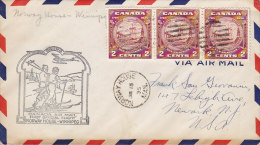 Canada Via Air Mail 1st First Official Flight NORWAY HOUSE - WINNIPEG 1935 Cover Lettre (2 Scans) - Luftpost