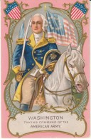 George Washington US President, Taking Command Of American Army, C1900s/10s Vintage Embossed Postcard - Presidents