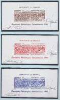 PRINCIPAUTE DE MONACO EPREUVES SIGNEES PAR LES GRAVEURS LARRIVIERE Et JUMELET  3 GRAVURES - Covers & Documents