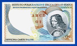 Italy I.P.Z.S. "Volto Femminile" Specimen Test Note Istituto Poligrafico E Zecca Di Stato UNC - Specimen