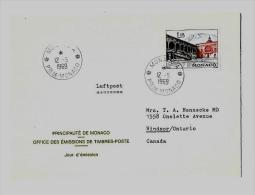 Principauté De Monaco « MONACO »LSE – Tarif Général P.A. « CANADA » à 1F15 - Cartas & Documentos