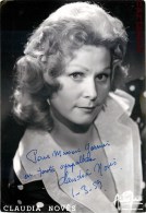 AUTOGRAPHE DEDICACE DE CLAUDIA NOVES ARTISTE CINEMA THEATRE ACTRICE CHANTEUSE ? SPECTACLE - Signiert