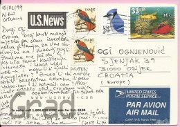 Birds / Fish (stamp) / Airmail / Par Avion, 1994., United States (USA), Postcard - Other & Unclassified