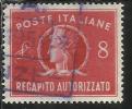 ITALIA REPUBBLICA ITALY REPUBLIC 1947 RECAPITO AUTORIZZATO TURRITA LIRE 8 USATO USED OBLITERE´ - Fiscale Zegels