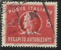 ITALIA REPUBBLICA ITALY REPUBLIC 1947 RECAPITO AUTORIZZATO TURRITA LIRE 8 USATO USED OBLITERE´ - Fiscale Zegels