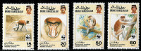 (cl. 2 - P.4) Brunei ** N° 431 à 434 (ref. Michel Au Dos) Singe : Le Nasique  - - Brunei (1984-...)