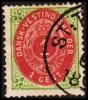 1873-1874. Bi-coloured. 1 C. Green/red. Inverted Frame. Perf. 14x13½. (Michel: 5 IIb) - JF180462 - Danish West Indies