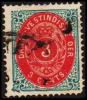 1873-1874. Bi-coloured. 3 C. Blue/red. Inverted Frame. Perf. 14x13½. (Michel: 6 IIb) - JF180504 - Danish West Indies