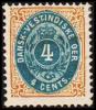 1873-1874. Bi-coloured. 4 C. Brown/blue. Normal Frame. Perf. 14x13½. 2. Print. Pos. 41. (Michel: 7 Ib) - JF180552 - Dänisch-Westindien