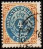 1896-1906. Bi-coloured. 4 C. Blue/brown. Normal Frame. Perf. 12 3/4. Variety. (Michel: 18 I) - JF180573 - Deens West-Indië