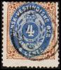 1873-1874. Bi-coloured. 4 C. Brown/ultramarine. First Print. Normal Frame. Perf. 14x13½... (Michel: 7 Ia) - JF180542 - Deens West-Indië