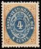 1873-1874. Bi-coloured. 4 C. Brown/blue. Normal Frame. Perf. 14x13½. 2. Print. (Michel: 7 Ib) - JF180550 - Deens West-Indië