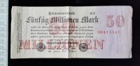 Billet, Allemagne, 50 Millionen Mark 1923 - 50 Mio. Mark